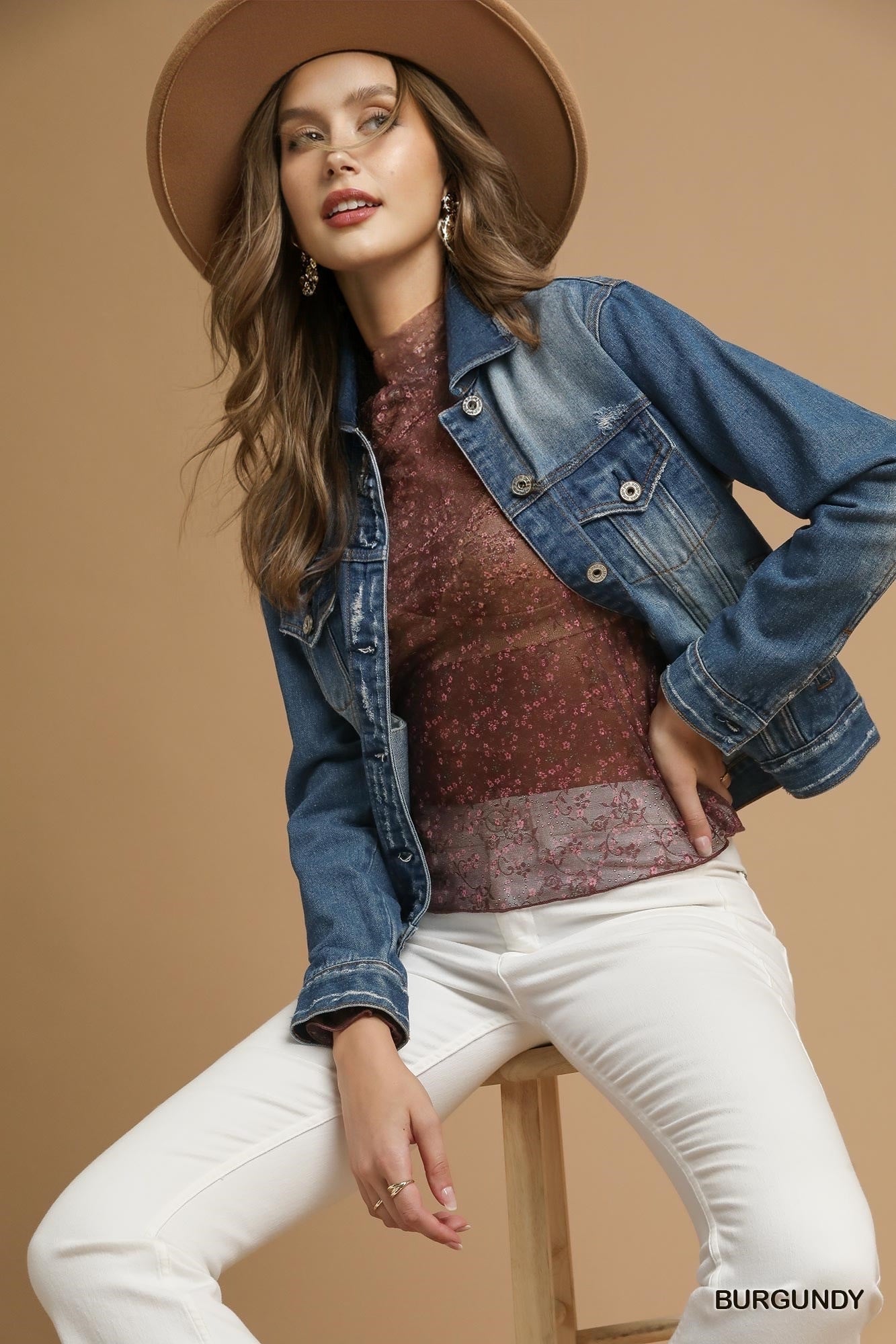 Luxe Nylon Lace Mesh Long Sleeve Top