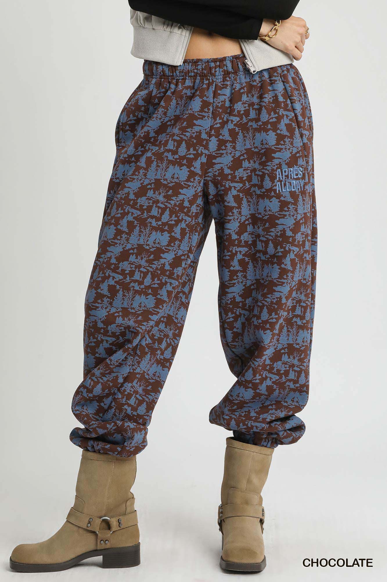 Apres All Day Scenic Print Casual Sweatpants