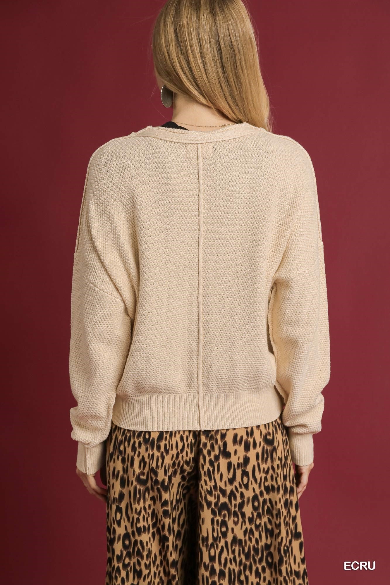 Emma Chunky Cable Knit V-Neck Button-Up Cardigan