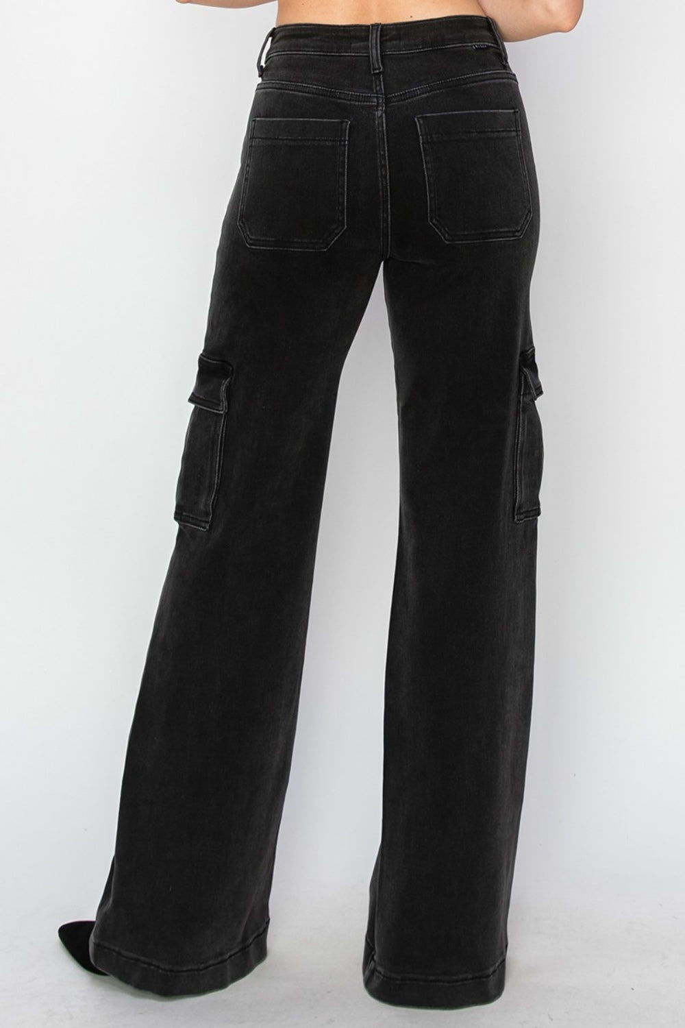 Macy Risen Full Size High Rise Wide Leg Cargo Jeans