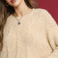 Elegant Pearl-Embellished Long Sleeve Sweater