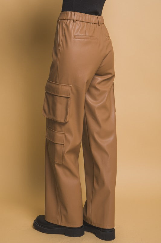 Delilah PU Leather Cargo Pants