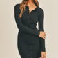 Cheyene Button Up Ribbed Mini Shirt Dress
