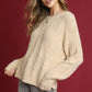 Elegant Pearl-Embellished Long Sleeve Sweater