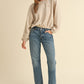 Riley Round Neck Letter Embroidery Crop Sweatshirt