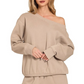 Fleece Boat Neck Sweatshirt and Shorts Set