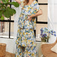 Layered Floral Off-Shoulder Short Sleeve Maxi Dress