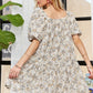 Floral Square Neck Puff Sleeve Dress