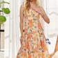 Smocked Back Floral Adjustable Strap Midi Dress