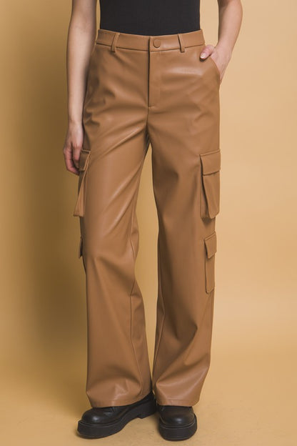 Delilah PU Leather Cargo Pants