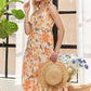 Smocked Back Floral Adjustable Strap Midi Dress