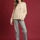 Elegant Pearl-Embellished Long Sleeve Sweater