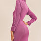 Front Ruched Button-Down Skinny Mini Shirt Dress