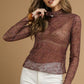 Luxe Nylon Lace Mesh Long Sleeve Top