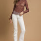 Luxe Nylon Lace Mesh Long Sleeve Top
