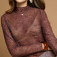 Luxe Nylon Lace Mesh Long Sleeve Top