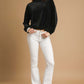 Dark Ribbed Drawstring Hem Knit Top