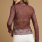 Luxe Nylon Lace Mesh Long Sleeve Top