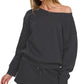 Fleece Boat Neck Sweatshirt and Shorts Set