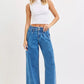 Deborah RISEN Mid Rise Fit Wide Leg with Pleated Detail Jeans Plus Size