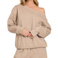 Fleece Boat Neck Sweatshirt and Shorts Set