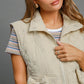 Sleeveless Quilted Vest with Bow Details