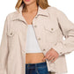 Cozy Vibes Distressed Corduroy Frayed Hem Cropped Jacket