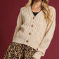 Emma Chunky Cable Knit V-Neck Button-Up Cardigan