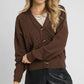 Chunky Cable Knit V-Neck Button-Up Cardigan