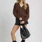 Chunky Cable Knit V-Neck Button-Up Cardigan