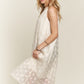 Applique Pearl Detail Grecian Neck Midi Dress