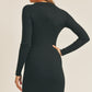 Cheyene Button Up Ribbed Mini Shirt Dress