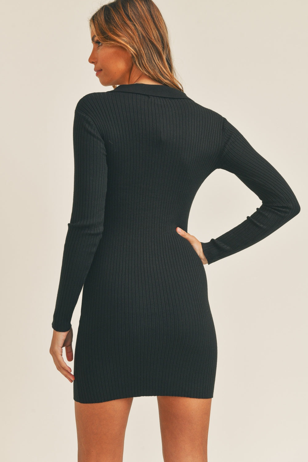 Cheyene Button Up Ribbed Mini Shirt Dress