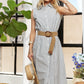 Striped Button Down Sleeveless Midi Dress