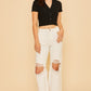 Distressed Raw Hem Jeans