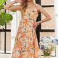 Smocked Back Floral Adjustable Strap Midi Dress