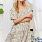 Floral Square Neck Puff Sleeve Dress