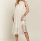 Applique Pearl Detail Grecian Neck Midi Dress