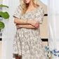 Floral Square Neck Puff Sleeve Dress